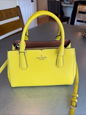 Kate Spade Tippy Small Triple Compartment Grain Leather Satchel In Chartreuse